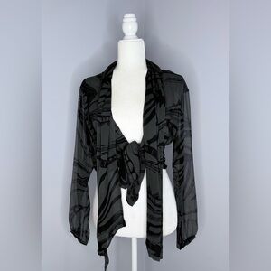 Vena Cava Black and Green Patterned Blouse.